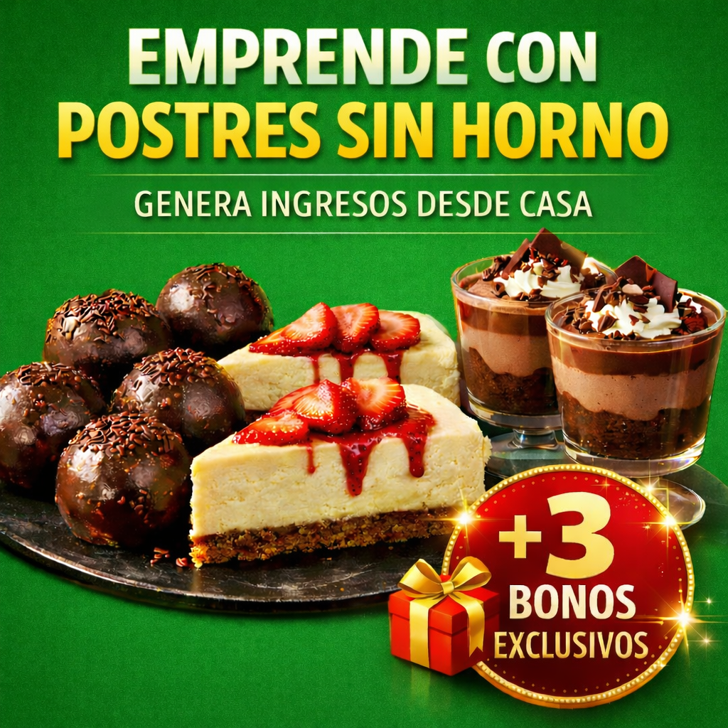 postres sin horno que venden + 3 bonos: gana dinero extra desde casa